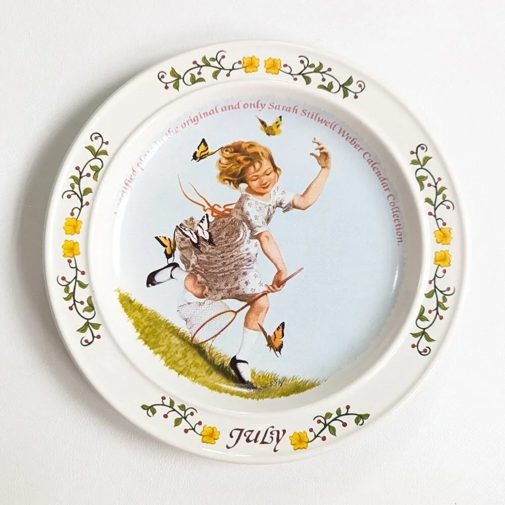 Sara Stilwell Webber Calendar Collections Plate July By Newell Pottery 1984